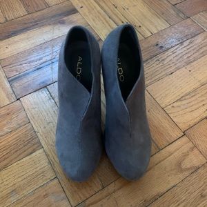 ALDO Suede Gray Heel Booties